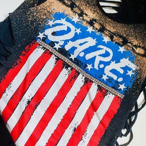 DARE USA Stars + Stripes Sexy Vintage LF T Shirt